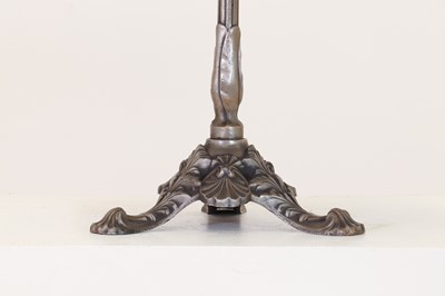 Lot 276 - A pair of marble and polished cast iron bistro tables