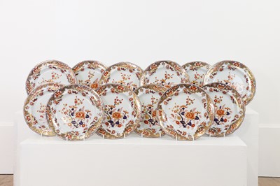Lot 57 - A set of twelve Regency Spode stone china plates