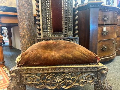 Lot 147 - A near pair of carved rosewood occasional chairs