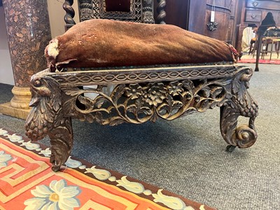 Lot 147 - A near pair of carved rosewood occasional chairs