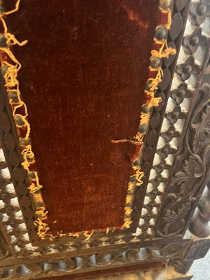 Lot 147 - A near pair of carved rosewood occasional chairs