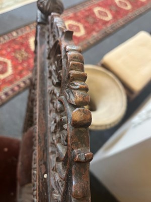 Lot 147 - A near pair of carved rosewood occasional chairs