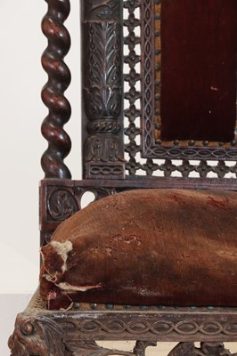 Lot 147 - A near pair of carved rosewood occasional chairs