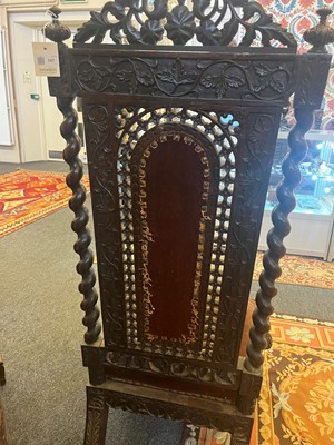 Lot 147 - A near pair of carved rosewood occasional chairs