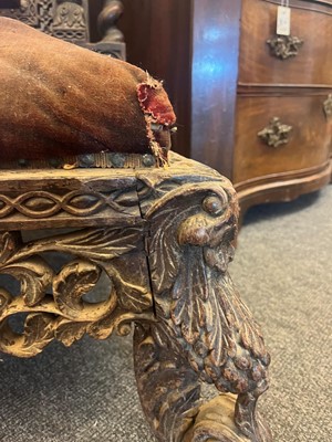 Lot 147 - A near pair of carved rosewood occasional chairs