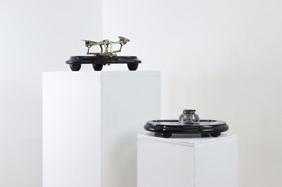 Lot 252 - Two Ashford black marble desk accessories