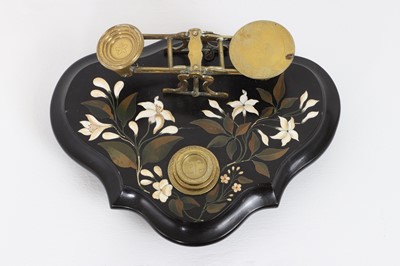 Lot 252 - Two Ashford black marble desk accessories