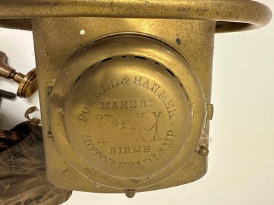 Lot 29 - A Powell & Hanmer acetylene self-generating brass headlamp