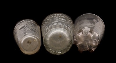 Lot 203 - A group of three Bohemian glass beakers