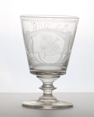 Lot 174 - A Sunderland Bridge glass rummer