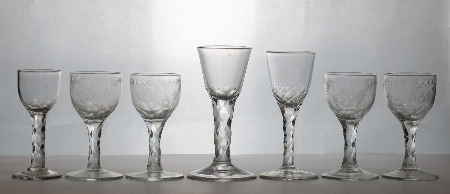 Lot 193 - A group of facet cut drinking glasses