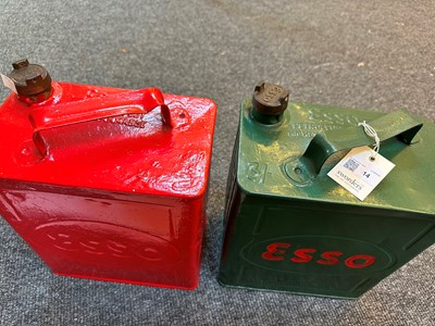Lot 14 - Six Esso two-gallon Valor petrol cans