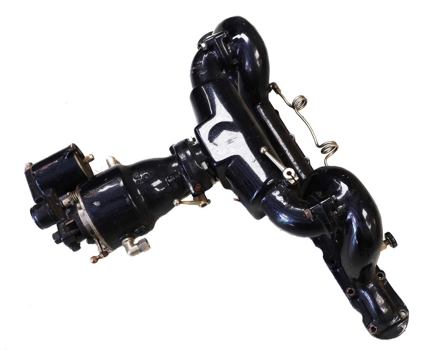 Lot 34 - A Bentley inlet manifold and rare 5-jet carburettor