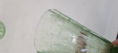 Lot 235 - A set of five Lobmeyr uranium green drinking glasses