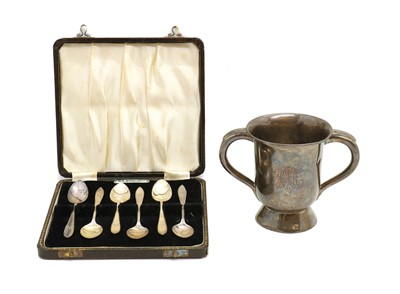 Lot 73 - A silver trophy cup