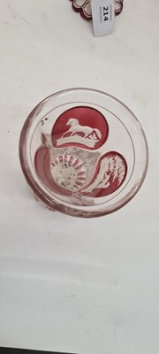 Lot 214 - A group of six Bohemian flashed glass spa beakers