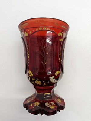 Lot 212 - A group of Bohemian glass spa type beakers