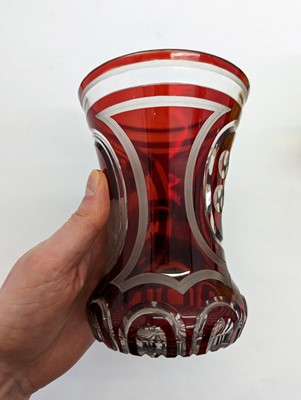 Lot 212 - A group of Bohemian glass spa type beakers