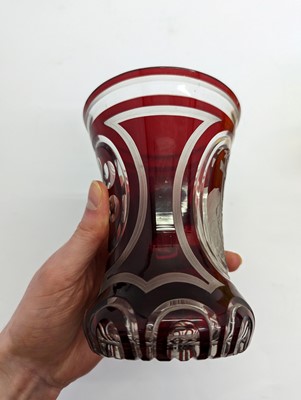 Lot 212 - A group of Bohemian glass spa type beakers