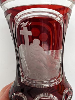 Lot 212 - A group of Bohemian glass spa type beakers