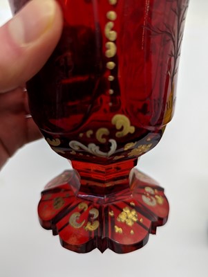 Lot 212 - A group of Bohemian glass spa type beakers