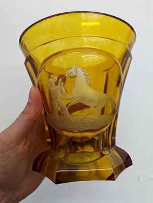 Lot 212 - A group of Bohemian glass spa type beakers