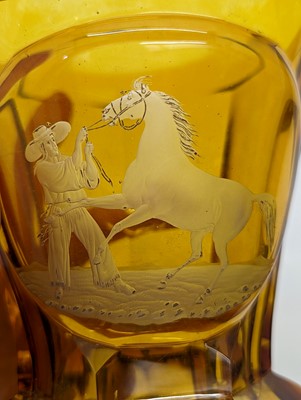 Lot 212 - A group of Bohemian glass spa type beakers