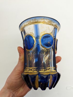 Lot 212 - A group of Bohemian glass spa type beakers
