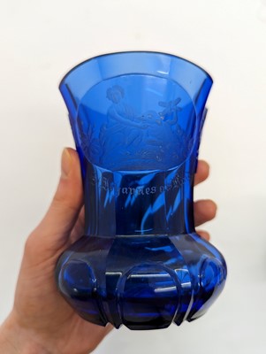 Lot 212 - A group of Bohemian glass spa type beakers