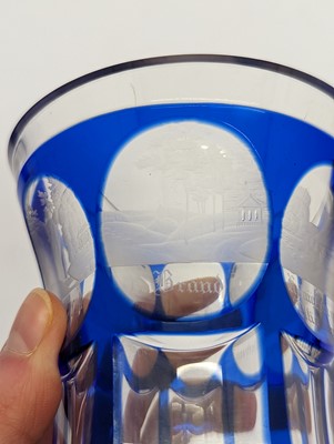 Lot 212 - A group of Bohemian glass spa type beakers