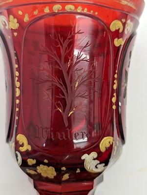 Lot 212 - A group of Bohemian glass spa type beakers