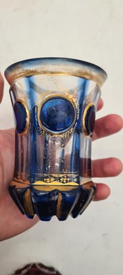 Lot 212 - A group of Bohemian glass spa type beakers