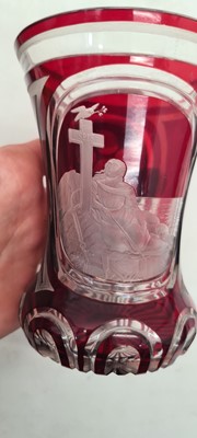 Lot 212 - A group of Bohemian glass spa type beakers