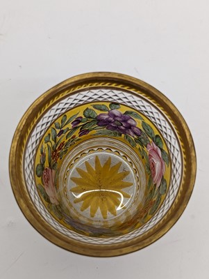 Lot 213 - A group of six Bohemian glass spa type beakers