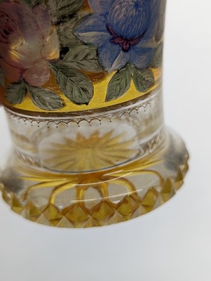 Lot 213 - A group of six Bohemian glass spa type beakers