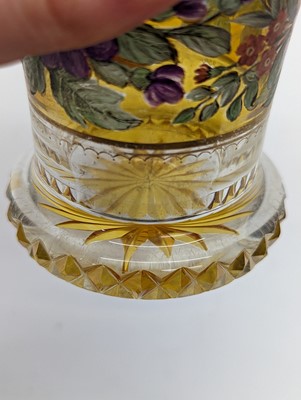 Lot 213 - A group of six Bohemian glass spa type beakers