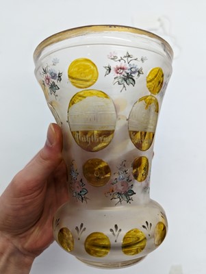Lot 213 - A group of six Bohemian glass spa type beakers