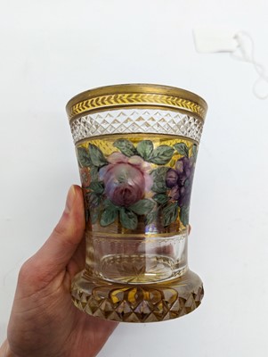 Lot 213 - A group of six Bohemian glass spa type beakers