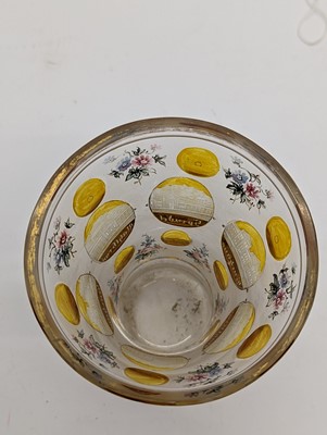 Lot 213 - A group of six Bohemian glass spa type beakers