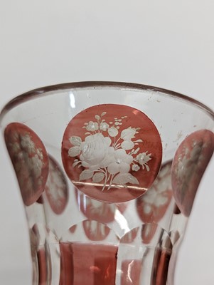 Lot 213 - A group of six Bohemian glass spa type beakers