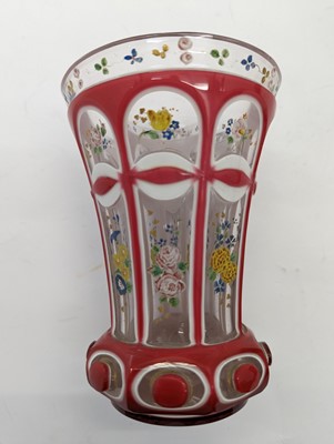 Lot 213 - A group of six Bohemian glass spa type beakers