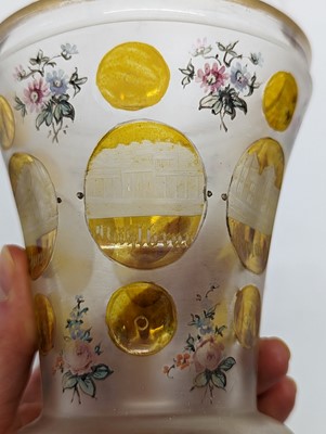 Lot 213 - A group of six Bohemian glass spa type beakers