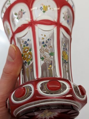Lot 213 - A group of six Bohemian glass spa type beakers