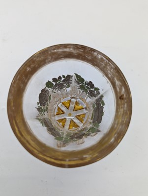 Lot 213 - A group of six Bohemian glass spa type beakers