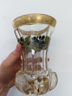 Lot 213 - A group of six Bohemian glass spa type beakers