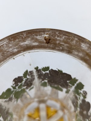 Lot 213 - A group of six Bohemian glass spa type beakers