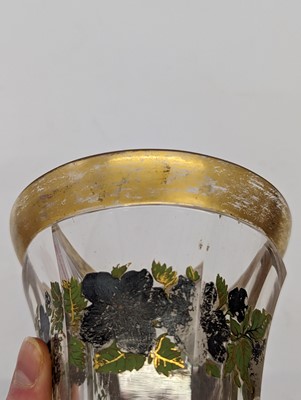 Lot 213 - A group of six Bohemian glass spa type beakers