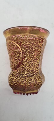 Lot 213 - A group of six Bohemian glass spa type beakers