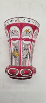 Lot 213 - A group of six Bohemian glass spa type beakers