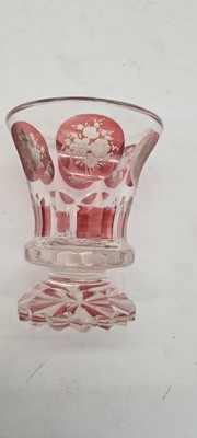 Lot 213 - A group of six Bohemian glass spa type beakers